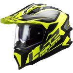 CASCO DE MOTO TRAIL LS2 -MX701 EXPLORER ALTER MATT BLACK H-ECE 22.06 FIBRA DE VIDRIO NEGRO AMARILLO