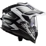 CASCO DE MOTO TRAIL LS2 -MX701 EXPLORER ALTER MATT BLACK WHITE-ECE 22.06 FIBRA DE VIDRIO NEGRO BLANCO - Imagen 2