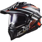 CASCO DE MOTO TRAIL LS2 -MX701 EXPLORER C EDGE BLACK FLUO ORANGE-ECE 22.06 FIBRA DE CARBONO NEGRO NARANJA