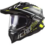 CASCO DE MOTO TRAIL LS2 -MX701 EXPLORER C EDGE GL.BLACK H-V YELL-ECE 22.06 FIBRA DE CARBONO NEGRO AMARILLO
