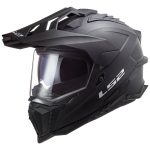 CASCO DE MOTO TRAIL LS2 -MX701 EXPLORER SOLID MATT BLACK-ECE 22.06 FIBRA DE VIDRIO NEGRO MATE
