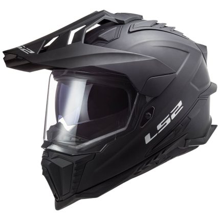 CASCO DE MOTO TRAIL LS2 -MX701 EXPLORER SOLID MATT BLACK-ECE 22.06 FIBRA DE VIDRIO NEGRO MATE