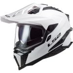 CASCO DE MOTO TRAIL LS2 -MX701 EXPLORER SOLID WHITE-ECE 22.06 FIBRA DE VIDRIO BLANCO NEGRO