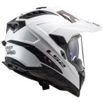 CASCO DE MOTO TRAIL LS2 -MX701 EXPLORER SOLID WHITE-ECE 22.06 FIBRA DE VIDRIO BLANCO NEGRO - Imagen 3
