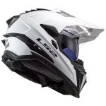 CASCO DE MOTO TRAIL LS2 -MX701 EXPLORER SOLID WHITE-ECE 22.06 FIBRA DE VIDRIO BLANCO NEGRO - Imagen 5