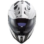 CASCO DE MOTO TRAIL LS2 -MX701 EXPLORER SOLID WHITE-ECE 22.06 FIBRA DE VIDRIO BLANCO NEGRO - Imagen 6
