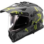 CASCO DE MOTO TRAIL LS2 -MX702 PIONEER II CRAZY M.BLACK H-V YELL-ECE 22.06 GRIS AMARILLO