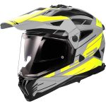CASCO DE MOTO TRAIL LS2 -MX702 PIONEER II NAMIB M.GREY H-V YELLOW-ECE 22.06 GRIS AMARILLO