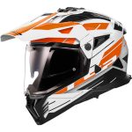 CASCO DE MOTO TRAIL LS2 -MX702 PIONEER II NAMIB WHITE ORANGE-ECE 22.06 BLANCO NARANJA