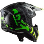 CASCO DE MOTO CROSS LS2 -MX703 C X-FORCE BARRIER H-V YELLOW GREEN-ECE 22.06 FIBRA DE CARBONO NEGRO VERDE AMARILLO - Imagen 3