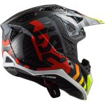 CASCO DE MOTO CROSS LS2 -MX703 C X-FORCE BARRIER H-V YELLOW RED-ECE 22.06 FIBRA DE CARBONO NEGRO ROJO AMARILLO - Imagen 2