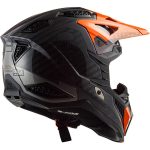 CASCO DE MOTO CROSS LS2 -MX703 C X-FORCE VICTORY TITANIUM ORANGE-ECE 22.06 FIBRA DE CARBONO NEGRO NARANJA - Imagen 2
