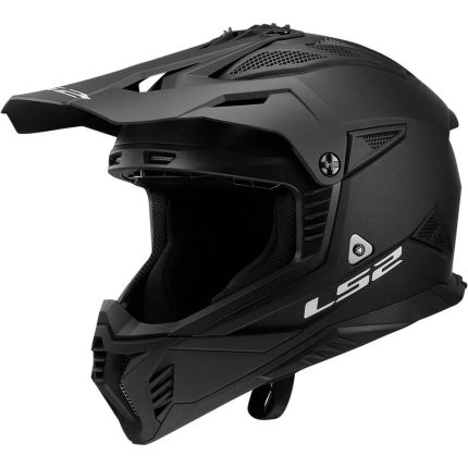 CASCO DE MOTO CROSS LS2 -MX708 FAST II SOLID MATT BLACK-ECE 22.06 NEGRO MATE