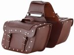JUEGO DE ALFORJAS RÍGIDAS DE CUERO 3-4MM, PARA MOTO CUSTOM Y HARLEY BIKERS ROAD CRUISER MARRON 2 X 15 LITROS - Imagen 2