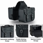 ALFORJAS LATERALES DE CUERO ARTIFICIAL, DESMONTABLE IMPERMEABLES Y INTERIOR FORRADO ROAD WARRIOR 18 LITROS X 2 - Imagen 3