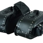 JUEGO DE ALFORJAS RÍGIDAS DE CUERO 3-4MM, PARA MOTO CUSTOM Y HARLEY BIKERS WILD WEST 2 X 24 LITROS