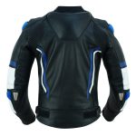 CHAQUETA DE CUERO CON PROTECTORES TPR TITANIO Y JOROBA/ JF 17 C AZUL BLANCA NEGRA - Imagen 4