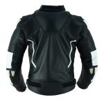 CHAQUETA DE CUERO CON PROTECTORES TPR TITANIO Y JOROBA/ JF 17 C BLANCA NEGRA - Imagen 4