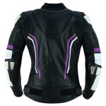 MONO DE CUERO DE DOS PIEZAS CON PROTECCIONES DE TITANIO PARA CHICAS JF 17 LILA MORADO BLANCA NEGRA - Imagen 4