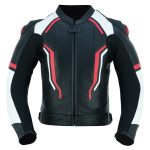 MONO DE CUERO DE DOS PIEZAS CON PROTECCIONES TPR Y TITANIO JF17C/JF17P ROJO NEGRO BLANCO - Imagen 2