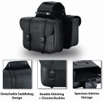 JUEGO DE ALFORJAS RÍGIDAS DE CUERO 3-4MM, PARA MOTO CUSTOM Y HARLEY BIKERS IRON HORSE 2X13 LITROS - Imagen 6