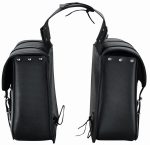 JUEGO DE ALFORJAS RÍGIDAS DE CUERO 3-4MM, PARA MOTO CUSTOM Y HARLEY BIKERS IRON HORSE 2X13 LITROS - Imagen 4