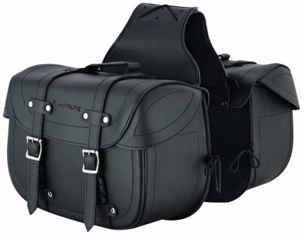 ALFORJAS LATERALES DE CUERO ARTIFICIAL, DESMONTABLE IMPERMEABLES Y INTERIOR FORRAD LEGEND NEGROS 24 LITROS X 2