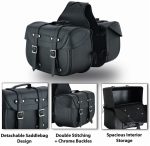 ALFORJAS LATERALES DE CUERO ARTIFICIAL, DESMONTABLE IMPERMEABLES Y INTERIOR FORRAD LEGEND NEGROS 24 LITROS X 2 - Imagen 5