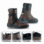 BOTAS DE MOTO MISANO MARRON MEDIACAÑA ADVENTURE TOURING EN PIEL CON PROTECCIONES CE - Imagen 5