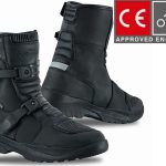BOTAS DE MOTO MISANO NEGRO VINTAGE MATT MEDIACAÑA ADVENTURE TOURING EN PIEL CON PROTECCIONES CE