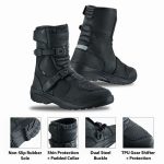 BOTAS DE MOTO MISANO NEGRO VINTAGE MATT MEDIACAÑA ADVENTURE TOURING EN PIEL CON PROTECCIONES CE - Imagen 4