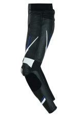 PANTALON DE CUERO PARA MOTORISTA CON PROTECCIONES DE TITANIO JF 17 P -AZUL - Imagen 3