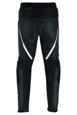 PANTALON DE CUERO PARA MOTORISTA CON PROTECCIONES DE TITANIO JF 17 P -BLANCO - Imagen 2