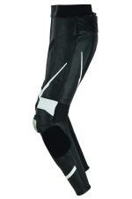 PANTALON DE CUERO PARA MOTORISTA CON PROTECCIONES DE TITANIO JF 17 P -BLANCO - Imagen 3