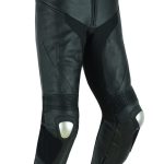 PANTALON DE CUERO PARA MOTORISTA CON PROTECCIONES DE TITANIO JF 17 P -NEGRO