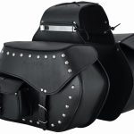 JUEGO DE ALFORJAS RÍGIDAS DE CUERO 3-4MM, PARA MOTO CUSTOM Y HARLEY BIKERS PIONEER NEGRO 2 X 20 LITROS