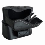 JUEGO DE ALFORJAS RÍGIDAS DE CUERO 3-4MM, PARA MOTO CUSTOM Y HARLEY BIKERS VAGABOND NEGROS 2 X 24 LITROS GM251 - Imagen 4