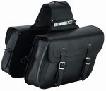 JUEGO DE ALFORJAS DE CUERO AUTÉNTICO DE 3,5MM, PARA MOTO CUSTOM Y HARLEY BIKERS/  VENTURE NEGRO 2 X 16 LITROS