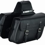 JUEGO DE ALFORJAS DE CUERO AUTÉNTICO DE 3,5MM, PARA MOTO CUSTOM Y HARLEY BIKERS/  VENTURE NEGRO 2 X 16 LITROS