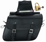 JUEGO DE ALFORJAS DE CUERO AUTÉNTICO DE 3,5MM, PARA MOTO CUSTOM Y HARLEY BIKERS/  VENTURE NEGRO 2 X 16 LITROS - Imagen 3