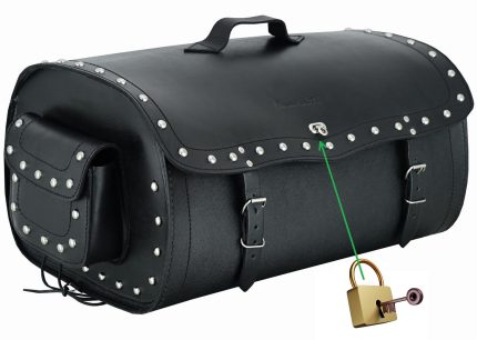 BAÚL DE MOTO TRASERO EN CUERO RIGIDO, LAMINADO/ VOYAGER PACK 2 CASCOS 65 LITROS