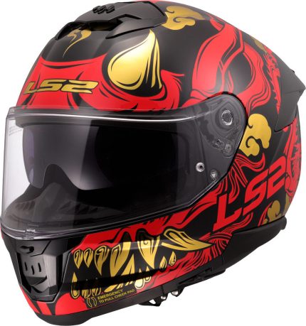 CASCO INTEGRAL DE LS2-FF808 STREAM II DRAKO BLACK RED/NEGRO ROJO -ECE 22.06