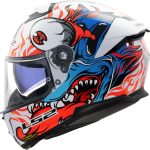 CASCO INTEGRAL DE LS2-FF808 STREAM II INFERNO WHITE BLUE/ BLANCO AZUL ROJO -ECE 22.06