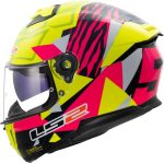 CASCO INTEGRAL DE LS2-FF808 STREAM II TIGER H-V YELLOW PINK/H-V AMARILLO ROSA -ECE 22.06