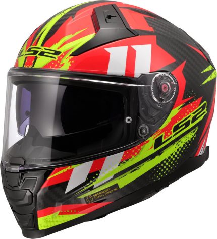 CASCO INTEGRAL CARBON LS2- FF811 VECTOR II C TANTIC RED H-V YELLOW/ROJO H-V AMARILLO- ECE 22.06