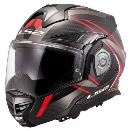 CASCO MODULAR LS2-FF901 ADVANT X C FUTURE II RED-ECE 22.06. FIBRA DE CARBONO NEGRO ROJO