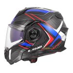 CASCO MODULAR LS2-FF901 ADVANT X C FUTURE II WHITE BLUE-ECE 22.06. FIBRA DE CARBONO NEGRO BLANCO AZUL - Imagen 2