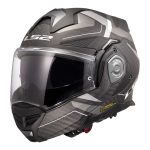 CASCO MODULAR LS2-FF901 ADVANT X C HORIZON SILVER GREY-ECE 22.06. FIBRA DE CARBONO GRIS PLATA