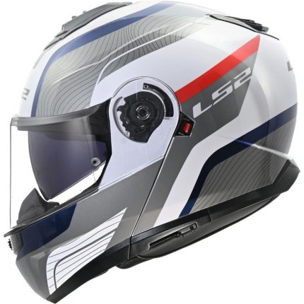 CASCO MODULAR LS2-FF908 STROBE II MONZA WHITE BLUE RED/BLANCO AZUL ROJO -ECE 22.06.