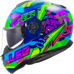 CASCO MODULAR LS2-FF908 STROBE II SVENT BLUE GREEN/EVENTO AZUL VERDE -ECE 22.06.